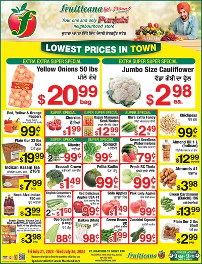 Fruiticana (Greater Vancouver) Flyer July 21 to 26