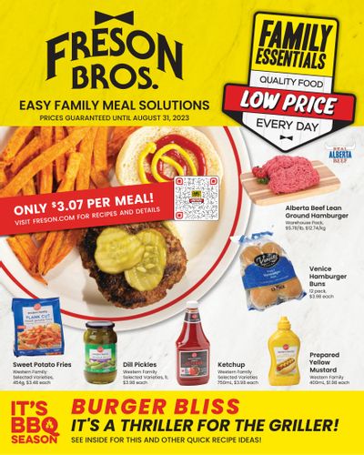 Freson Bros. Family Essentials Flyer July 28 to August 31