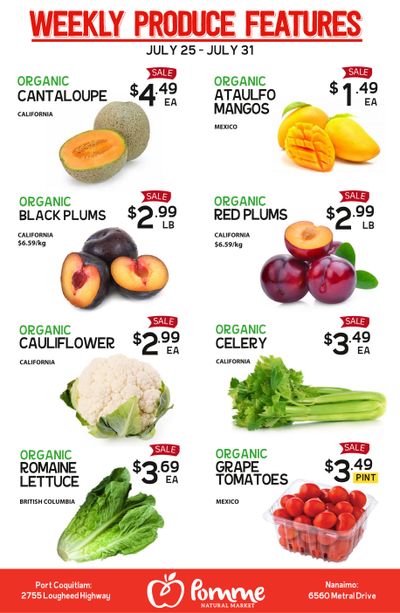 Pomme Natural Market Weekly Produce Flyer July 25 to 31