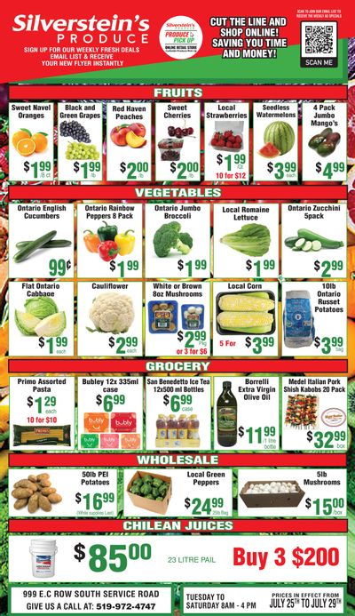 Silverstein's Produce Flyer July 25 to 29