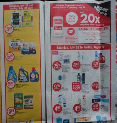 Shoppers Drug Mart Canada Flyer Sneak Peek: 20x The PC Optimum Points Loadable Offer July 28th & 29th