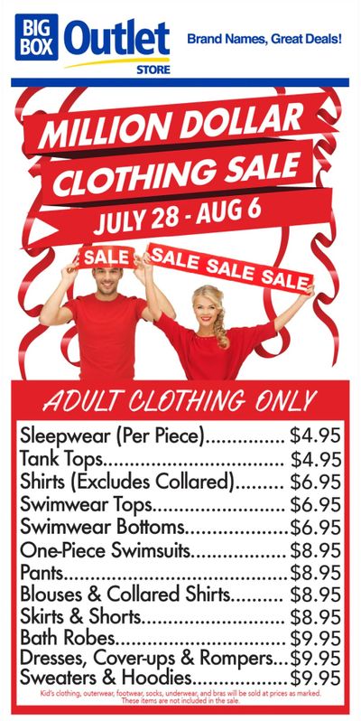 Big Box Outlet Store Flyer July 28 to August 6