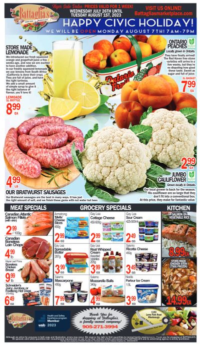 Battaglia's Marketplace Flyer July 26 to August 1