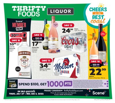 Thrifty Foods Liquor Flyer July 27 to August 2