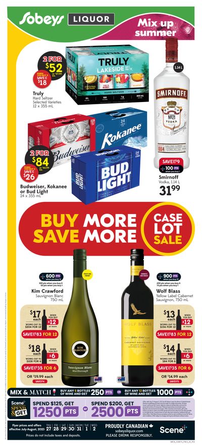 Sobeys (SK) Liquor Flyer July 27 to August 2