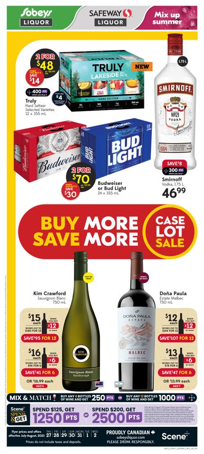 Sobeys/Safeway (AB) Liquor Flyer July 27 to August 2