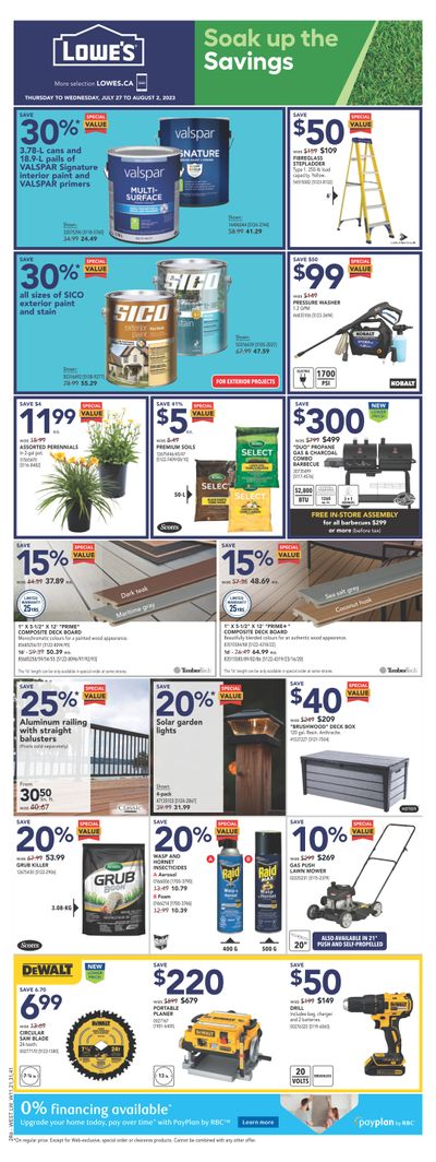 Lowe's (West) Flyer July 27 to August 2