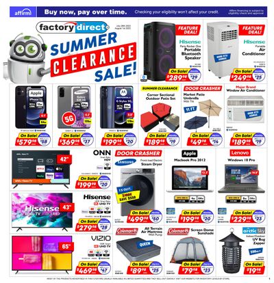 Factory Direct Flyer July 26 to August 1