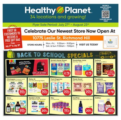 Healthy Planet Flyer July 27 to August 23