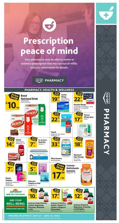 Co-op (West) Pharmacy Flyer July 27 to August 16