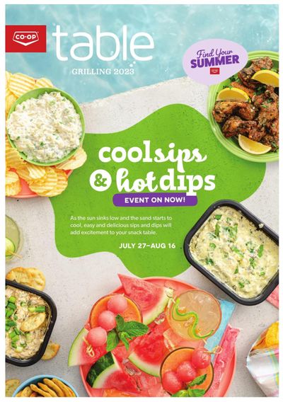 Co-op (West) Cool Sips & Hot Dips Flyer July 27 to August 16