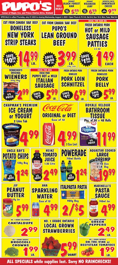 Pupo's Food Market Flyer July 27 to August 2