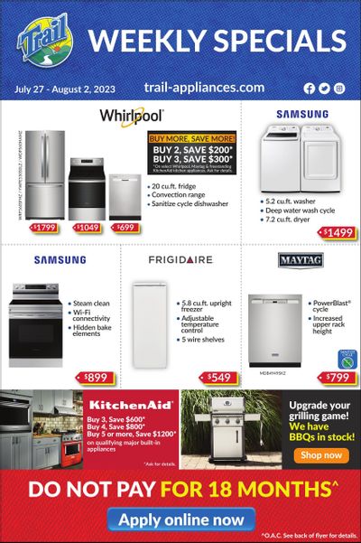 Trail Appliances (AB & SK) Flyer July 27 to August 2