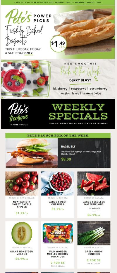 Pete's Fine Foods Flyer July 27 to August 2