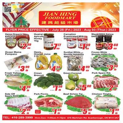 Jian Hing Foodmart (Scarborough) Flyer July 28 to August 3
