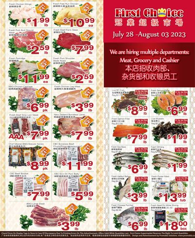 First Choice Supermarket Flyer July 28 to August 3