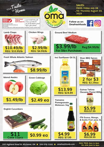 Oma Fresh Foods Flyer July 28 to August 3