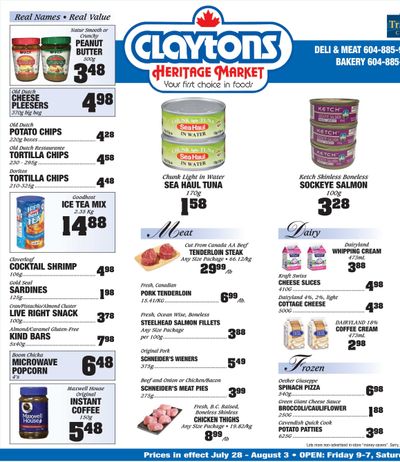 Claytons Heritage Market Flyer July 28 to August 3