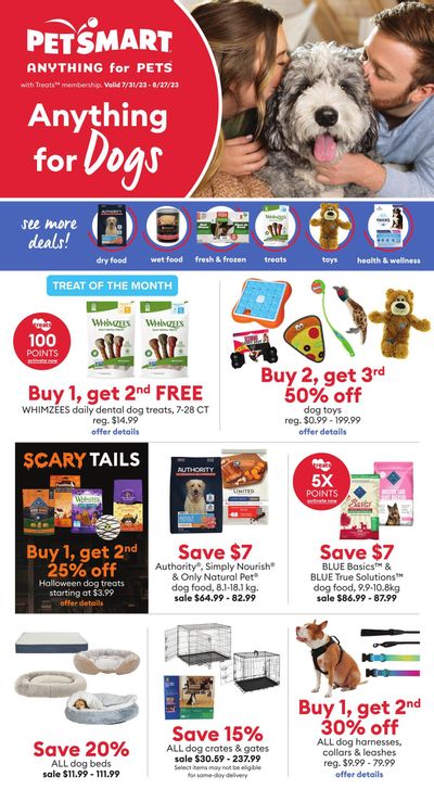 PetSmart Anything For Dogs Flyer July 31 to August 27