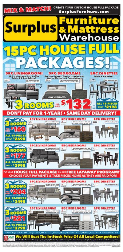 Surplus Furniture & Mattress Warehouse (Regina) Flyer July 31 to August 13
