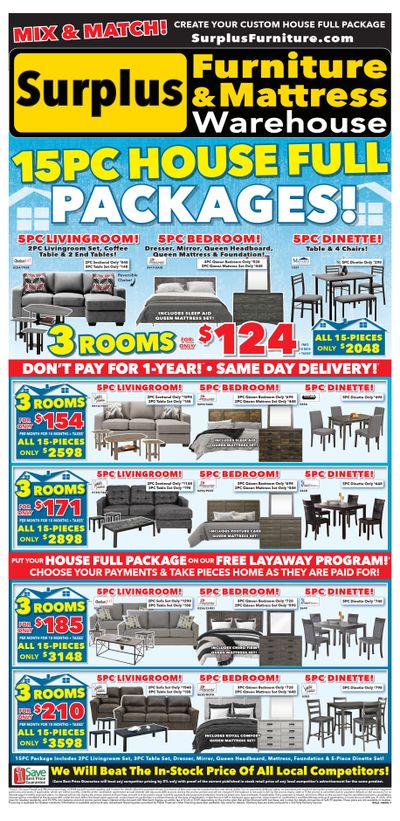 Surplus Furniture & Mattress Warehouse (Peterborough) Flyer July 31 to August 13