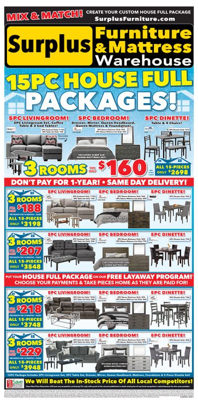 Surplus Furniture & Mattress Warehouse (Corner Brook) Flyer July 31 to August 13