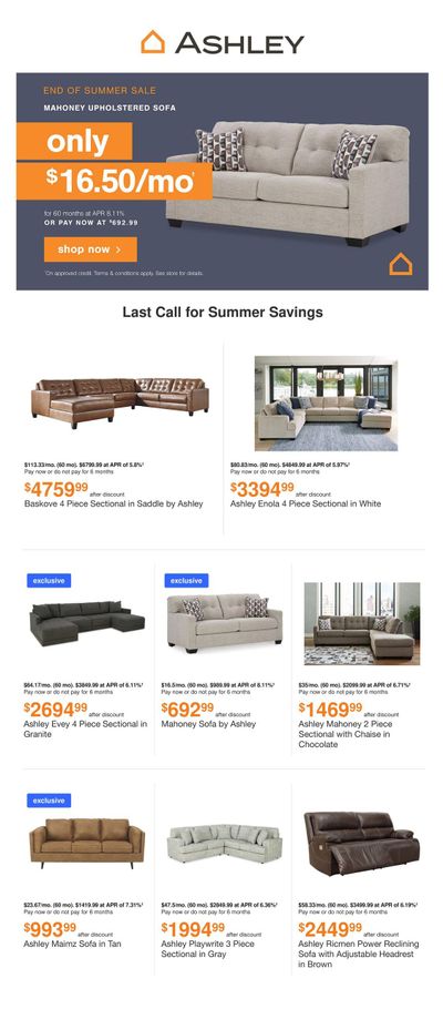 Ashley HomeStore Flyer August 1 to 21