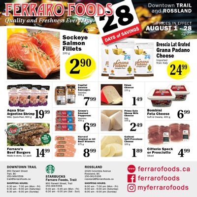 Ferraro Foods Monthly Flyer August 1 to 28