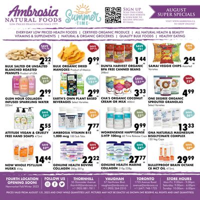 Ambrosia Natural Foods Flyer August 1 to 31
