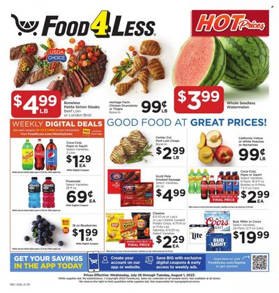 Food 4 Less (IN) Weekly Ad Flyer Specials July 26 to August 1, 2023