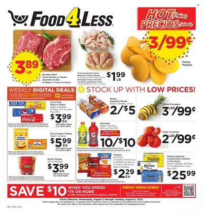 Food 4 Less (CA) Weekly Ad Flyer Specials August 2 to August 8, 2023