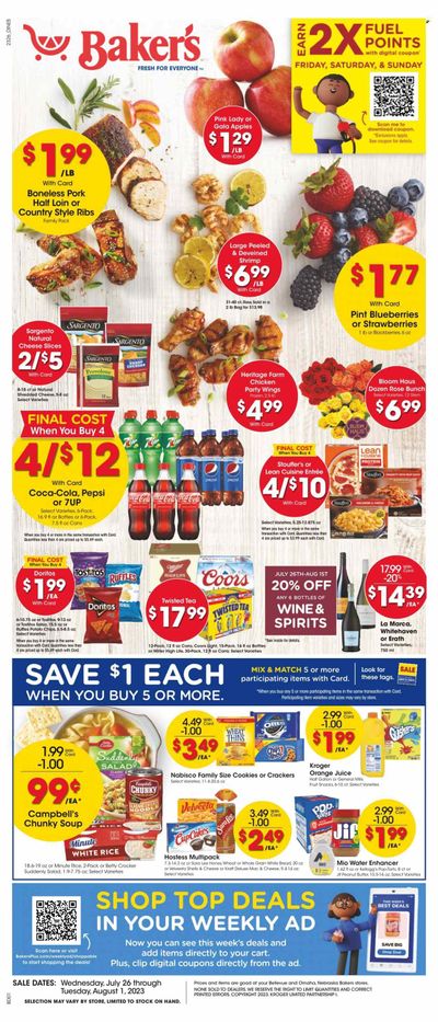 Baker's (NE) Weekly Ad Flyer Specials July 26 to August 1, 2023