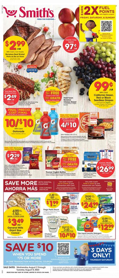 Smith's (AZ, ID, MT, NM, NV, UT, WY) Weekly Ad Flyer Specials August 2 to August 8, 2023