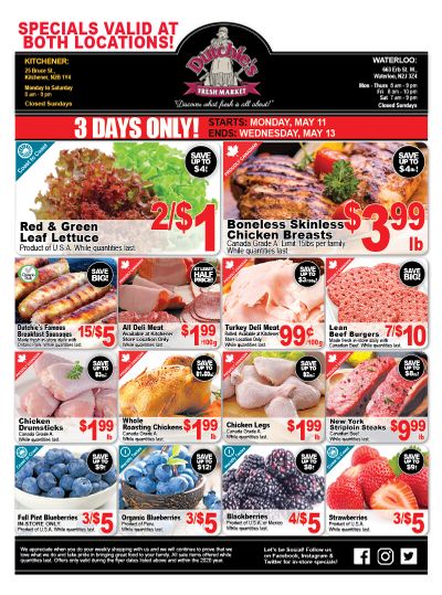 Dutchies Fresh Market Flyer May 11 to 13