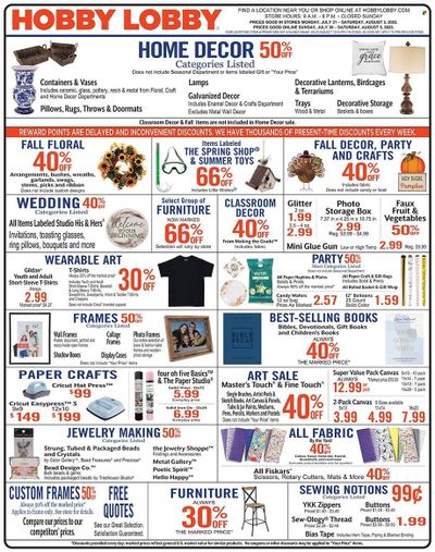 Hobby Lobby Weekly Ad Flyer Specials July 30 to August 5, 2023