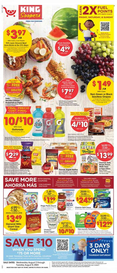 King Soopers (CO) Weekly Ad Flyer Specials August 2 to August 8, 2023