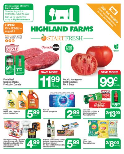 Highland Farms Flyer August 3 to 16