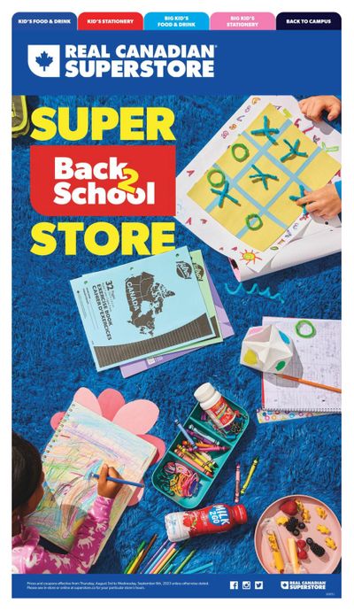 Real Canadian Superstore (West) Back To School Flyer August 3 to September 6