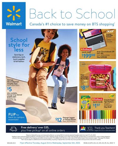 Walmart Back To School Flyer August 3 to September 6