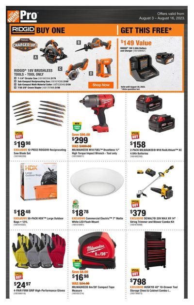 Home Depot Pro Flyer August 3 to 16