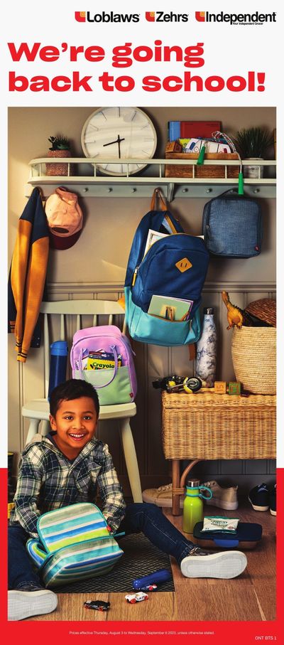 Zehrs Back To School Flyer August 3 to September 6