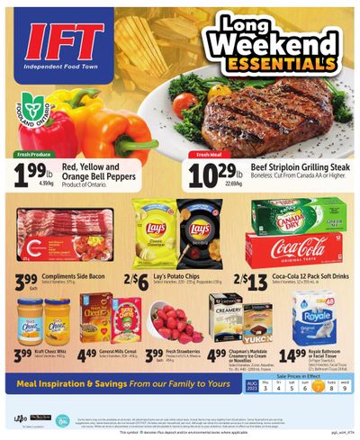 IFT Independent Food Town Flyer August 3 to 9