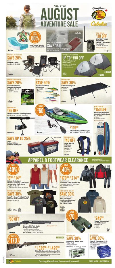 Cabela's Flyer August 3 to 23