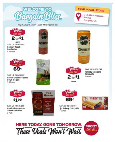 Grocery Outlet (CA, ID, OR, PA, WA) Weekly Ad Flyer Specials July 26 to August 1, 2023
