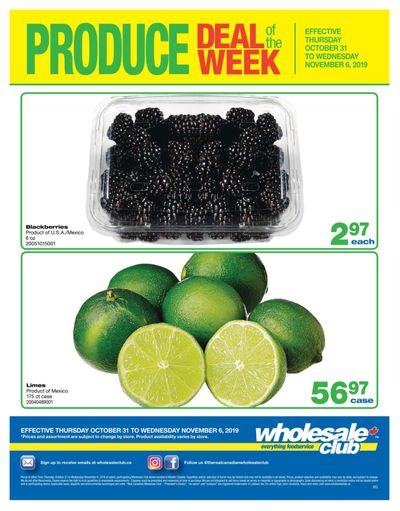 Wholesale Club (Atlantic) Produce Deal of the Week Flyer October 31 to November 6