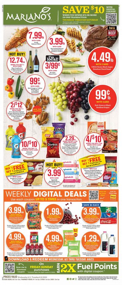 Mariano’s (IL) Weekly Ad Flyer Specials August 2 to August 8, 2023