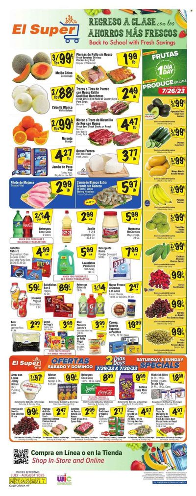 El Super (CA) Weekly Ad Flyer Specials July 26 to August 1, 2023
