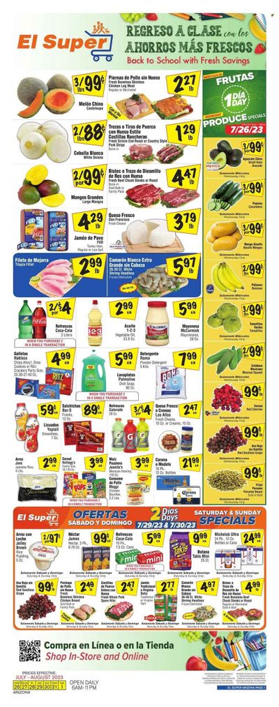 El Super (AZ) Weekly Ad Flyer Specials July 26 to August 1, 2023