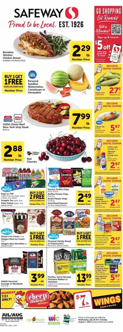 Safeway (CA) Weekly Ad Flyer Specials July 26 to August 1, 2023