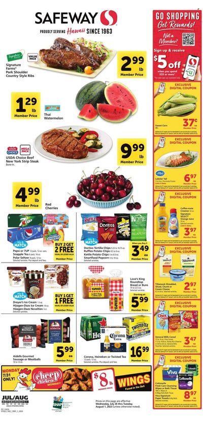 Safeway (HI) Weekly Ad Flyer Specials July 26 to August 1, 2023